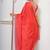 Red women embellished mirror work satin saree