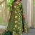 women floral embroidered regular thread work  cotton kurta with palazzos & with dupatta