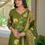 women floral embroidered regular thread work  cotton kurta with palazzos & with dupatta