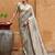 Grey ethnic motifs zari silk blend banarasi saree
