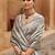 Grey ethnic motifs zari silk blend banarasi saree