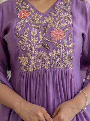 women floral embroidered angrakha thread work chanderi silk kurta with trousers & with dupatta 6
