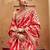 Red ethnic motifs zari silk blend banarasi saree