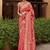 Red ethnic motifs zari silk blend banarasi saree