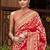 Red ethnic motifs zari silk blend banarasi saree