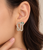 Anti-tarnish, gold-tone finish, pave crystal setting, stud back closure, statement jewellery