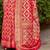 Red ethnic motifs zari silk blend banarasi saree