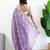 Lavender floral embroidered silk blend saree