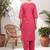 women ethnic motifs embroidered regular thread work  cotton kurta with trousers