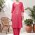 women ethnic motifs embroidered regular thread work  cotton kurta with trousers