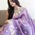 Lavender floral embroidered silk blend saree