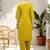 women ethnic motifs embroidered regular thread work  cotton kurta with trousers
