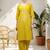 women ethnic motifs embroidered regular thread work  cotton kurta with trousers
