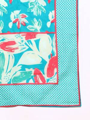 women floral printed  cotton kurta with trousers & with dupatta 6