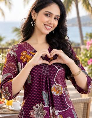 women floral printed kurta with palazzos 2