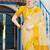 Cream cream-coloured & yellow ethnic motif woven design zari saree