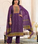 women bandhani embroidered mirror work  cotton kurta with trousers & with dupatta
