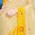 Cream cream-coloured & yellow ethnic motif woven design zari saree