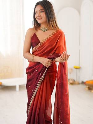 Multicolor embellished embroidered tissue saree 2