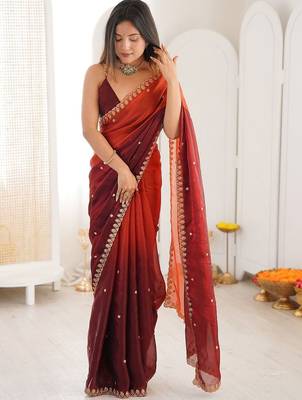 Multicolor embellished embroidered tissue saree 3