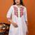 women floral embroidered regular thread work kurta with palazzos