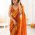 Orange embellished embroidered tissue designer saree