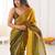 Multicolor ombre embroidered tissue saree