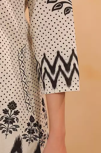 women printed regular  cotton kurta with trousers