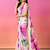floral satin shoulder pre-pleated ready to wear saree