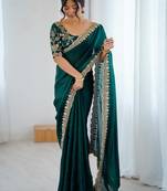 Green green embellished tissue sarees