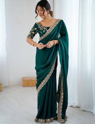 Green green embellished tissue sarees 3