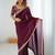 Burgundy burgundy embellished tissue sarees
