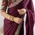 Burgundy burgundy embellished tissue sarees