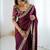 Burgundy burgundy embellished tissue sarees