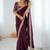 Burgundy burgundy embellished tissue sarees