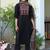women ethnic motifs printed regular mirror work  cotton kurta with trousers & with dupatta