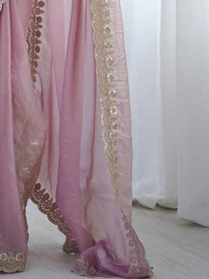 Purple purple embellished tissue sarees 5