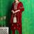 women ethnic motifs embroidered regular thread work velvet kurta with trousers & with dupatta