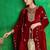 women ethnic motifs embroidered regular thread work velvet kurta with trousers & with dupatta