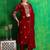 women ethnic motifs embroidered regular thread work velvet kurta with trousers & with dupatta