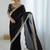 Black black embellished satin sarees