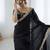 Black black embellished satin sarees