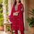 women ethnic motifs embroidered regular thread work velvet kurta with trousers & with dupatta