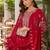 women ethnic motifs embroidered regular thread work velvet kurta with trousers & with dupatta