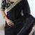 Black black embellished satin sarees