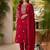 women ethnic motifs embroidered regular thread work velvet kurta with trousers & with dupatta