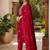 women ethnic motifs embroidered regular thread work velvet kurta with trousers & with dupatta