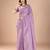 Purple floral sequinned organza saree