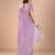 Purple floral sequinned organza saree