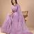 Purple floral sequinned organza saree